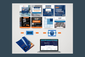 Réalisations graphiques et digitales pour le cxp forum avec création de plaquettes et d'un site web